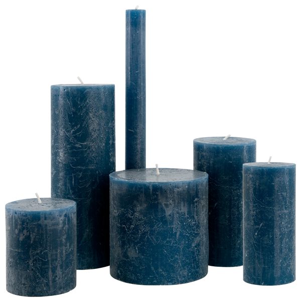 Kerzen, rustikal blau blau - 1000032606 - HEMA