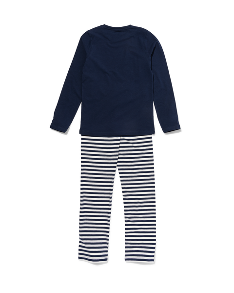 Kinder-Pyjama, elastische Baumwolle, Streifen blau blau - 1000026561 - HEMA