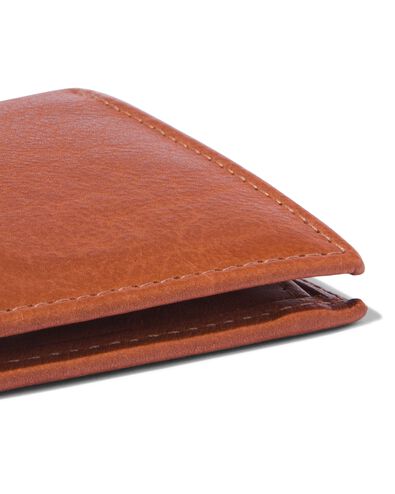 Geldbörse, Druckknopf, braunes Leder, RFID-Schutz, 8.2 x 10 cm - 18110030 - HEMA