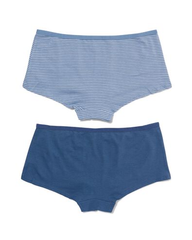 2 shorties femme coton stretch bleu bleu - 1000030354 - HEMA