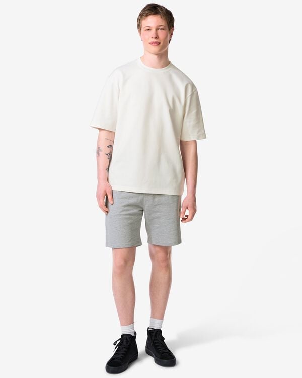 herenshort regular fit sweatstof grijsmelange grijsmelange - 2109980GREYMELANGE - HEMA
