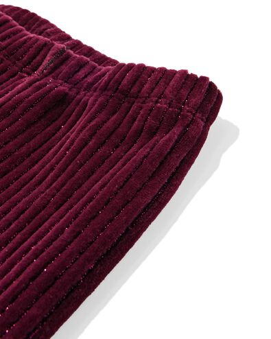 kinderlegging flared fit rib glitter donkerrood - 33076970DARKRED - HEMA