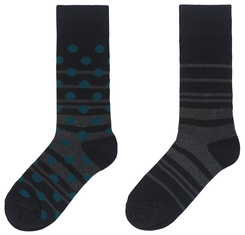 2 paires de chaussettes homme avec coton gris chiné gris chiné - 1000028313 - HEMA