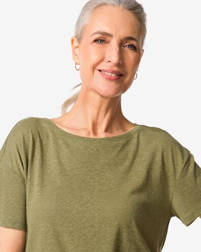 dames T-shirt Evie olijf olijf - 36210780OLIVE - HEMA