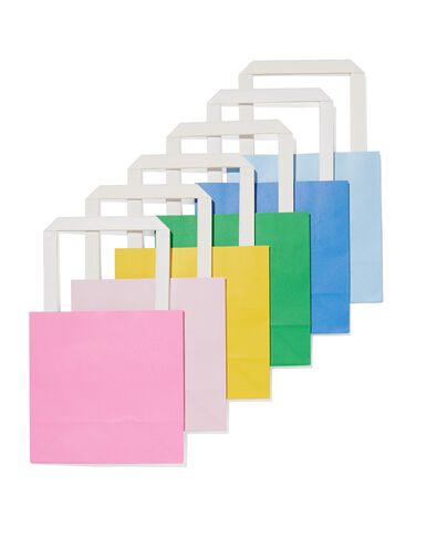 6er-Pack Geschenktaschen, Papier, 13 x 13 x 7 cm, einfarbig - 14740058 - HEMA