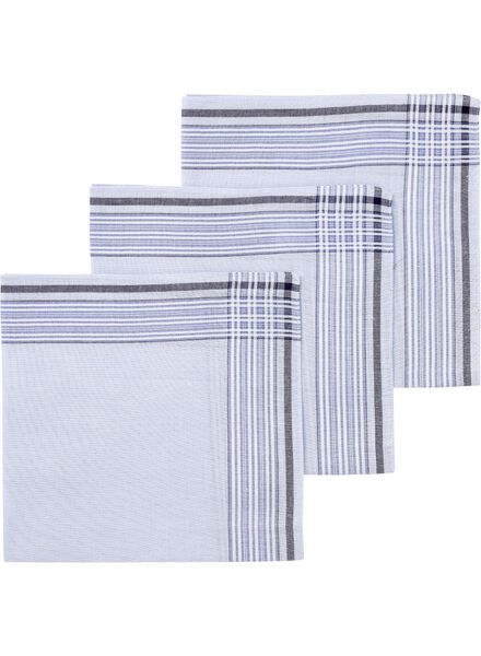 3er-Pack Taschentücher, blau, 40 x 40 cm - 1400003 - HEMA
