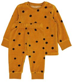 Baby-Pyjama, Samt, Punkte braun braun - 1000024785 - HEMA
