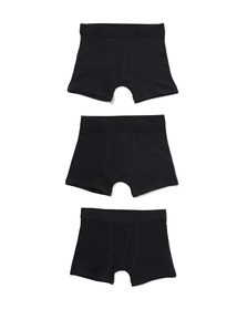3 boxers enfant coton/stretch noir noir - 1000030388 - HEMA