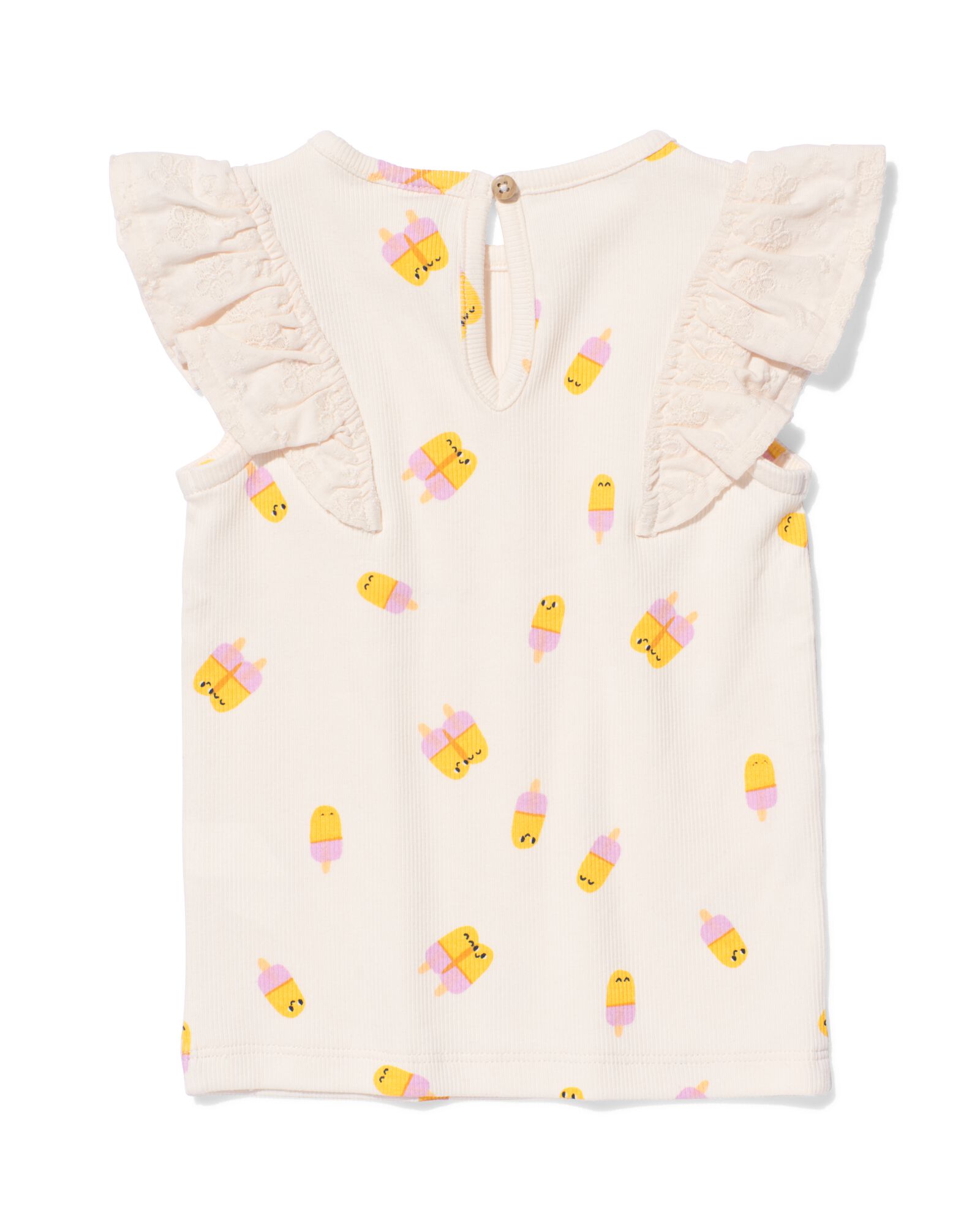 t-shirt b&eacute;b&eacute; c&ocirc;tel&eacute; cr&egrave;me glac&eacute;e &eacute;cru &eacute;cru - 33000280ECRU - HEMA