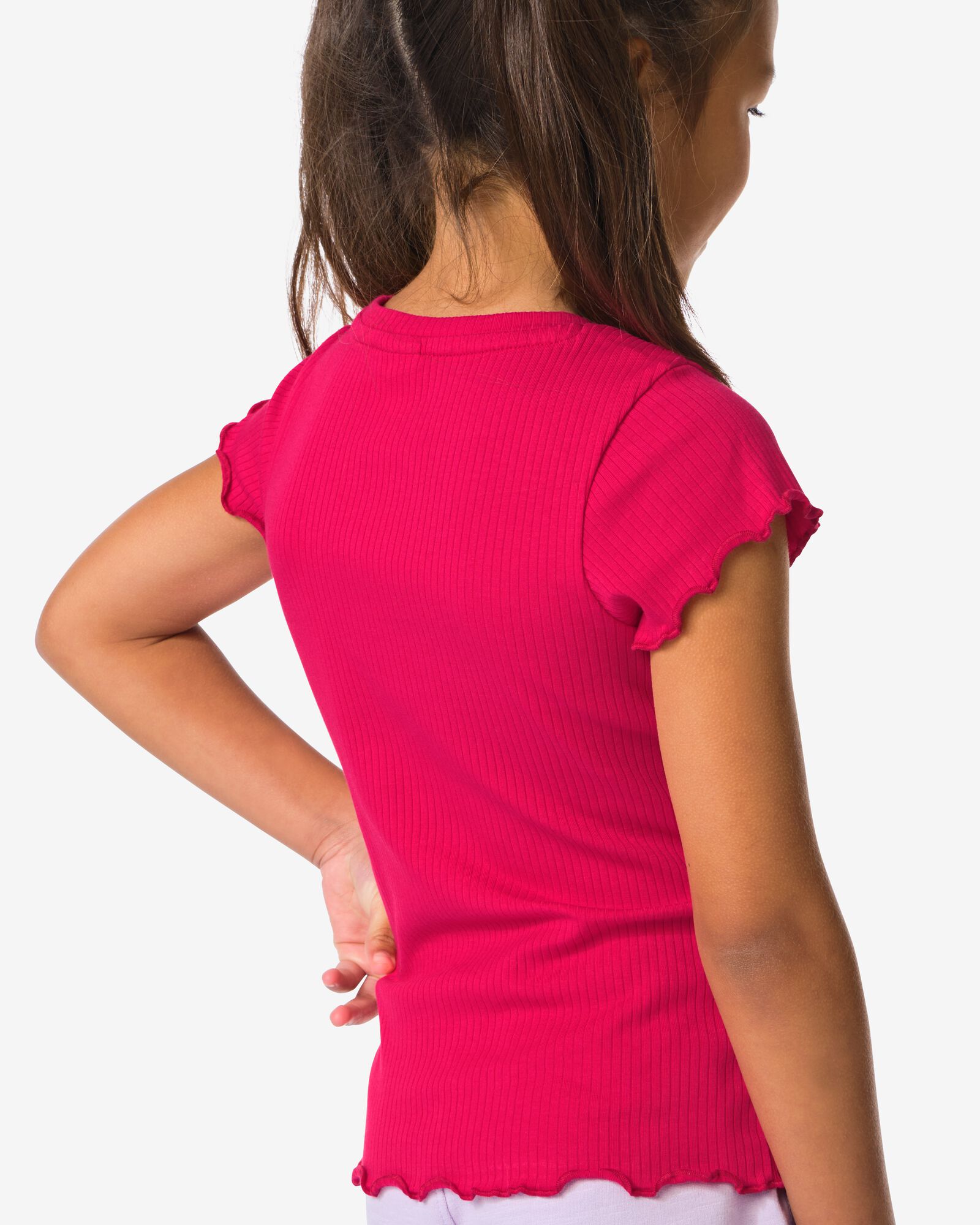 t-shirt enfant c&ocirc;tel&eacute; fraise fuchsia fuchsia - 30846404FUCHSIA - HEMA