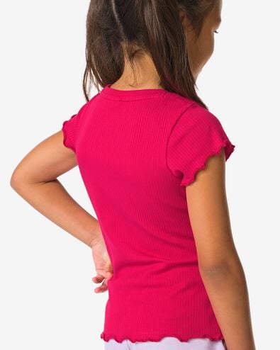 t-shirt enfant c&ocirc;tel&eacute; fraise fuchsia fuchsia - 30846404FUCHSIA - HEMA
