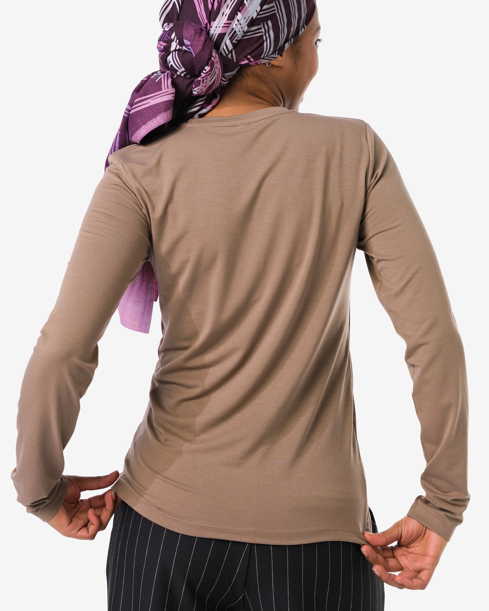 dames T-shirt Lona jersey taupe taupe - 36206630TAUPE - HEMA