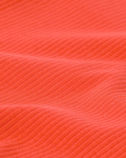 t-shirt enfant orange avec côtes orange - 1000030938 - HEMA