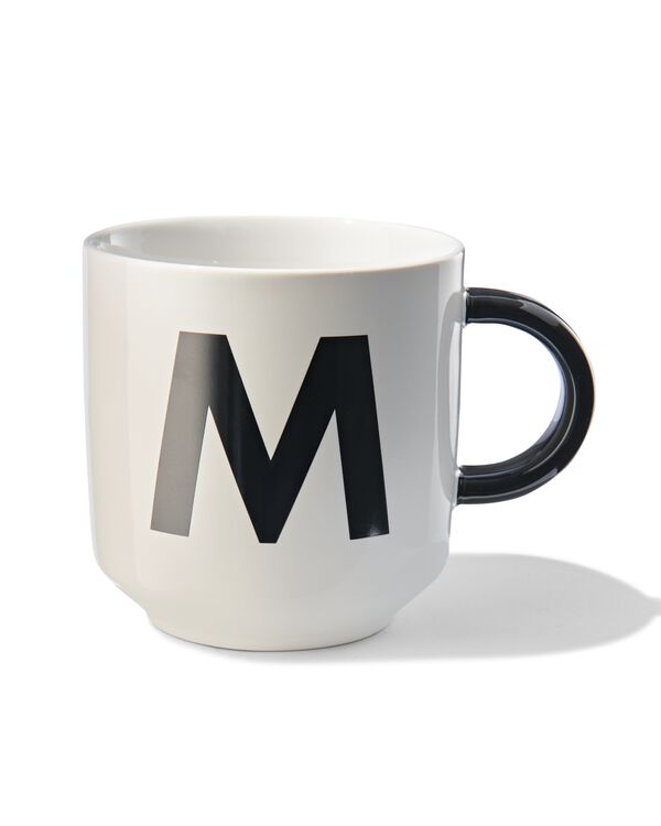 mug en faïence blanc/noir 350 ml - M - 61120108 - HEMA
