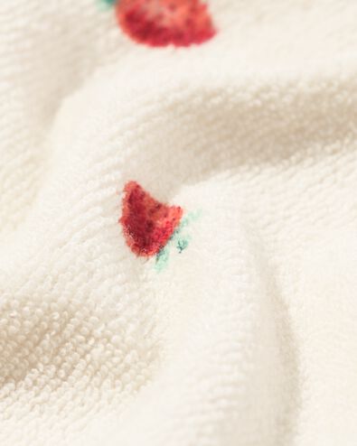 newborn kledingset shirt en short badstof aardbeien gebroken wit gebroken wit - 33498610OFFWHITE - HEMA