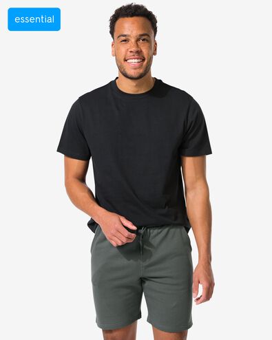 heren T-shirt regular fit zwart zwart - 2190310BLACK - HEMA