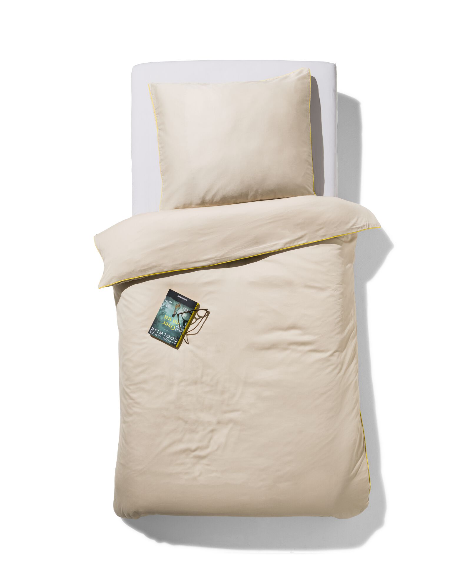 housse de couette - satin de coton qualit&eacute; h&ocirc;tel - sable sable - 1000021843 - HEMA