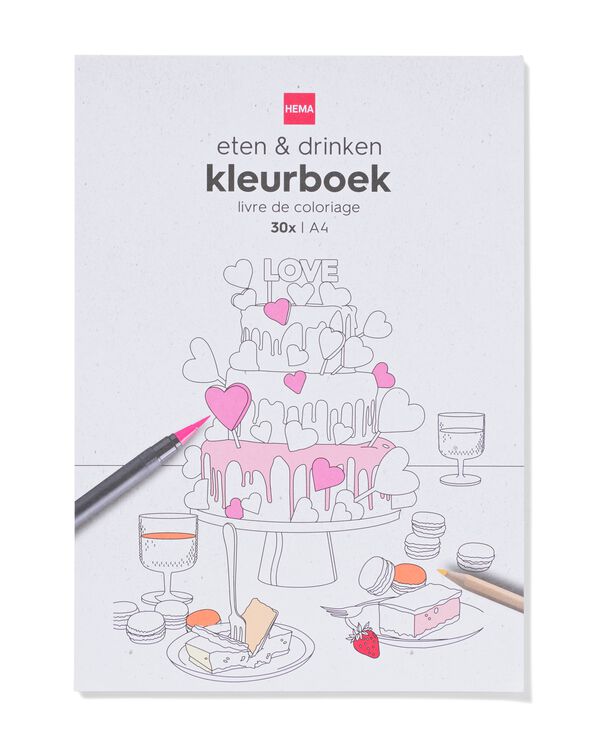 kleurboek A4 eten en drinken - 60702812 - HEMA