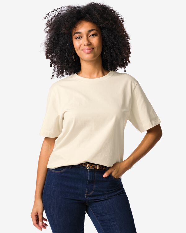 Damen-T-Shirt Larissa eierschalenfarben eierschalenfarben - 36210310OFFWHITE - HEMA