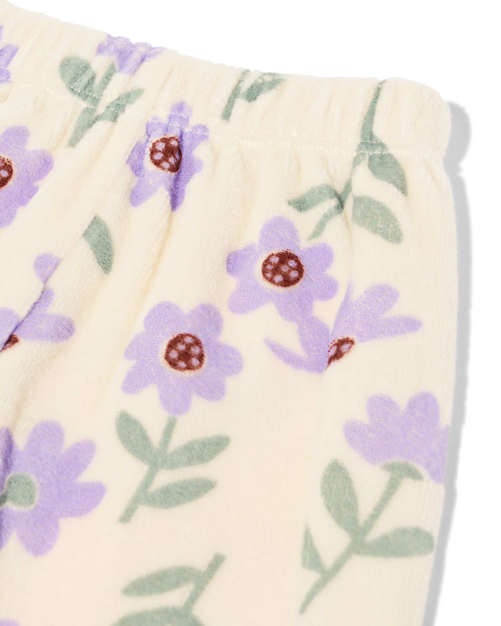newborn kledingset velours bloemen  ecru - 33425820ECRU - HEMA