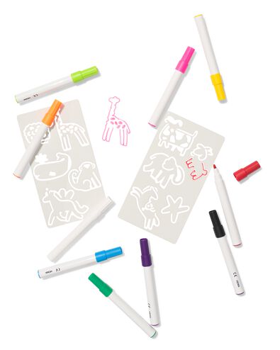 marqueurs de fen&ecirc;tre avec gabarits 12 pi&egrave;ces - 15900177 - HEMA