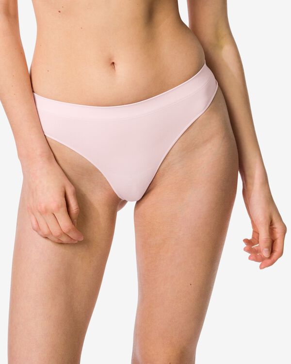 Nahtloser Damenstring aus Mikrofaser hellrosa hellrosa - 19606454LIGHTPINK - HEMA