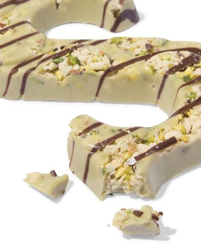 chocoladeletter wit pistache S 125g  - 24429819 - HEMA