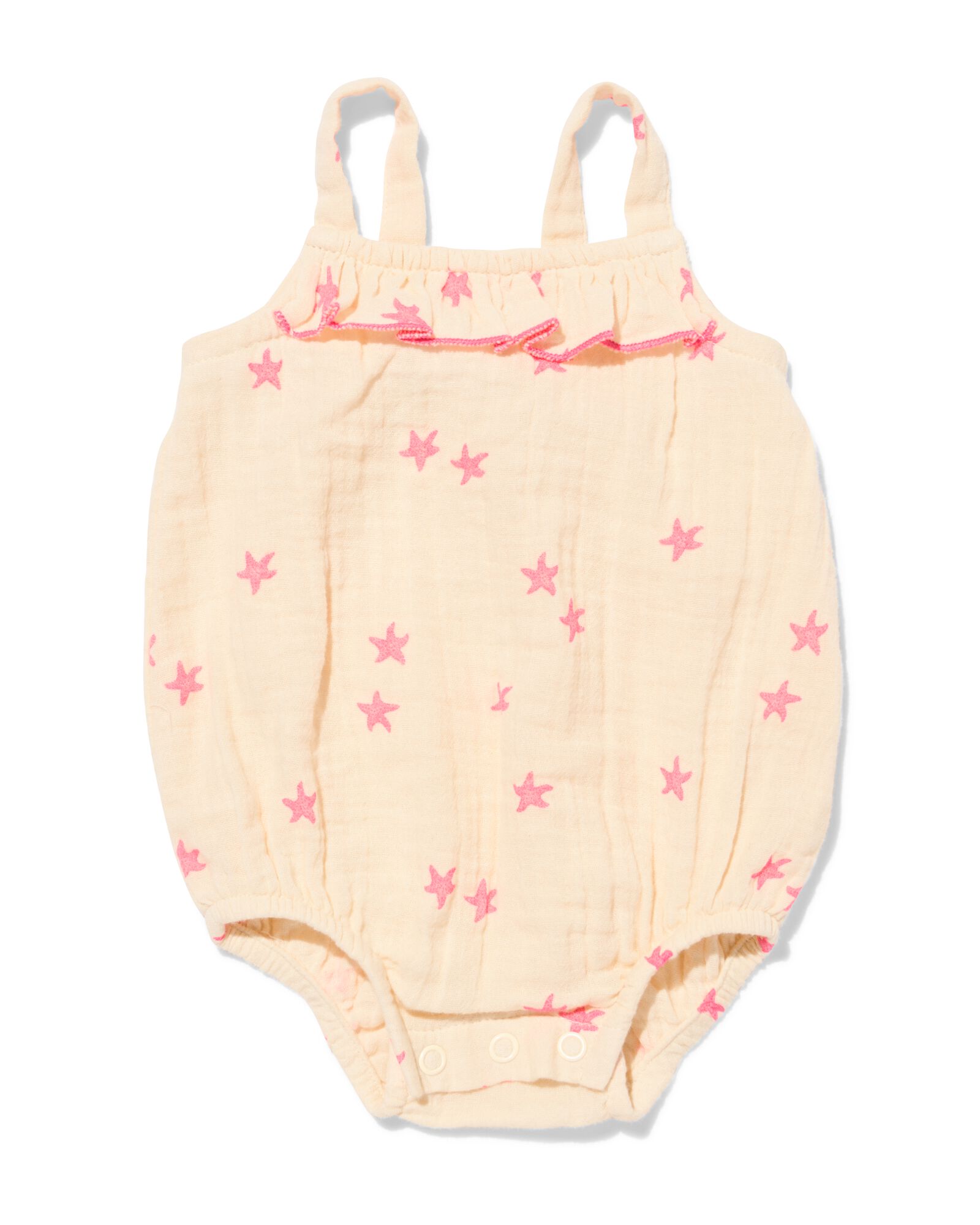 newborn body sterren ecru ecru - 33455020ECRU - HEMA