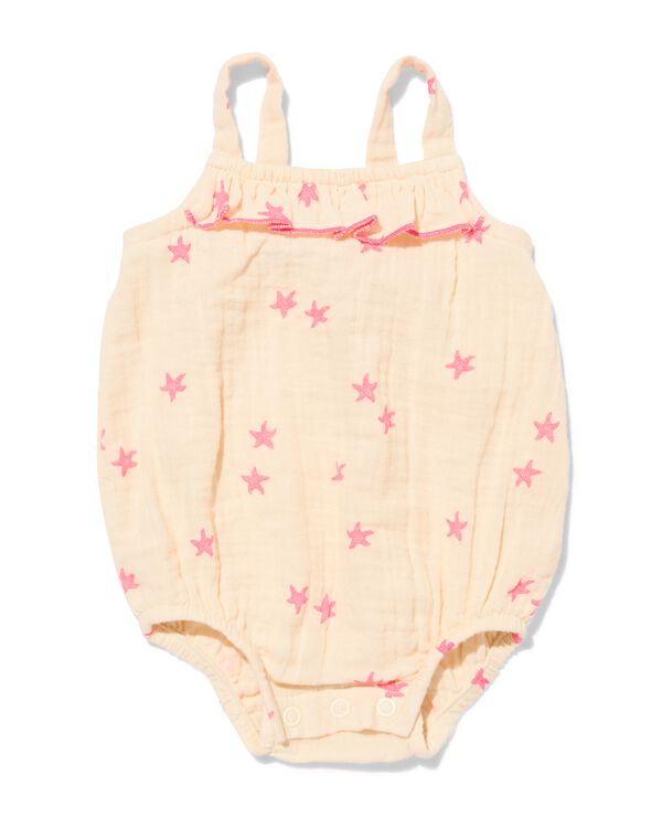 newborn body sterren ecru ecru - 33455020ECRU - HEMA