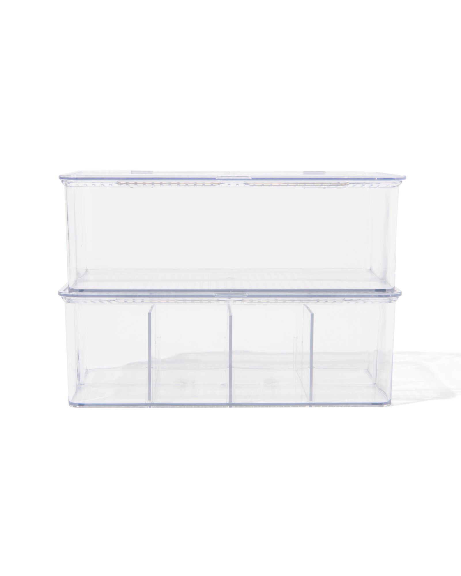 2 bo&icirc;tes de rangement avec couvercle et s&eacute;parateur - 39800032 - HEMA