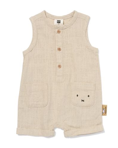 nijntje newborn jumpsuit linnen zand zand - 33452620SAND - HEMA