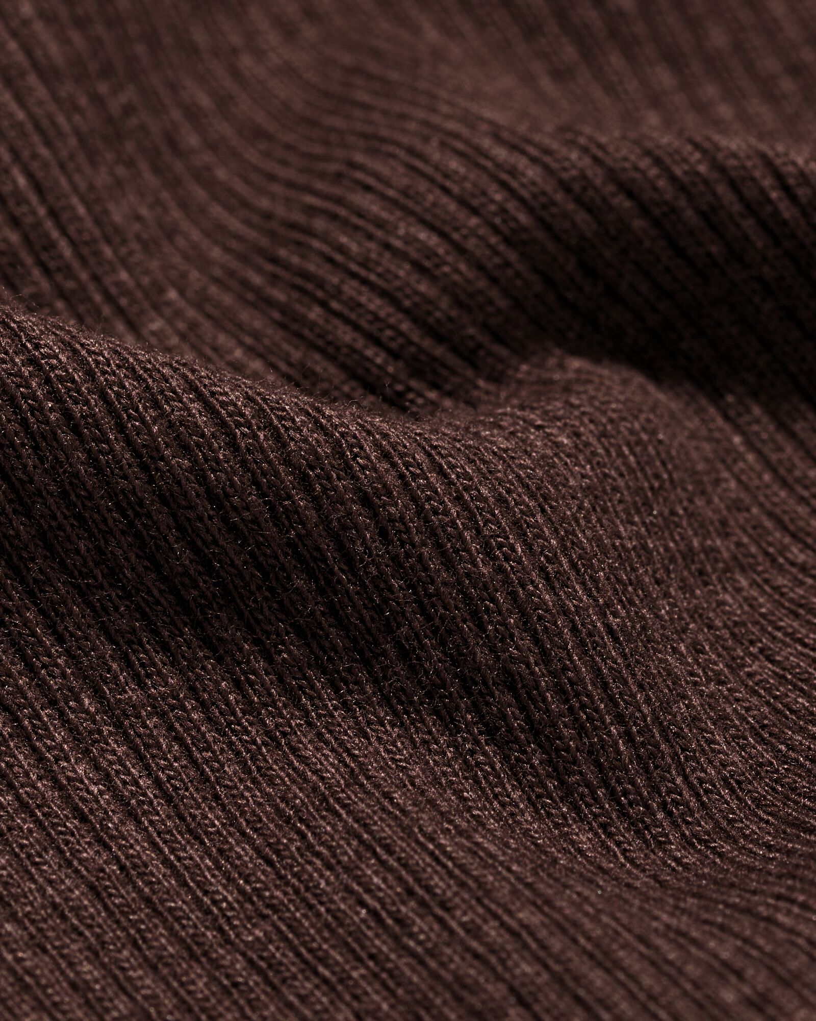 dames T-shirt Clara rib bruin bruin - 36207140BROWN - HEMA