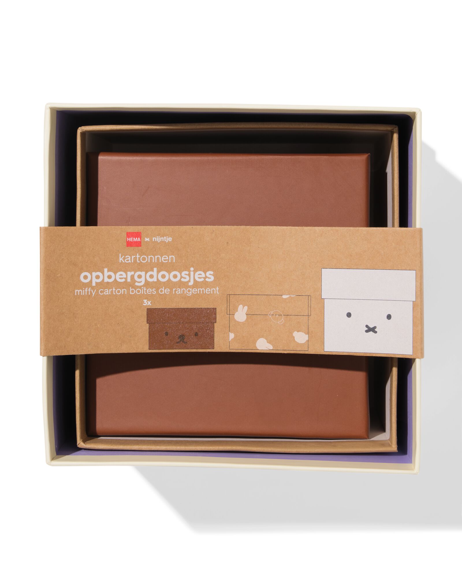 nijntje opbergdoosjes karton - 3 stuks - 60410304 - HEMA