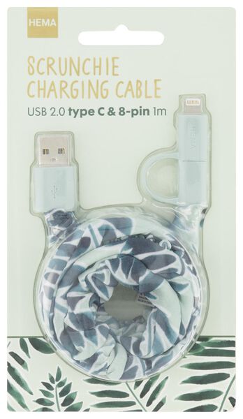USB-Ladekabel, Stoff, Typ C & 8-polig - 39610153 - HEMA
