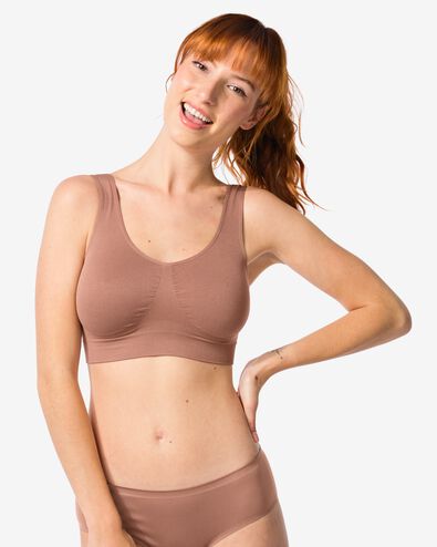 Damen-Bustier, nicht vorgeformt, nahtlos mittelbraun - 21850340MIDBROWN - HEMA