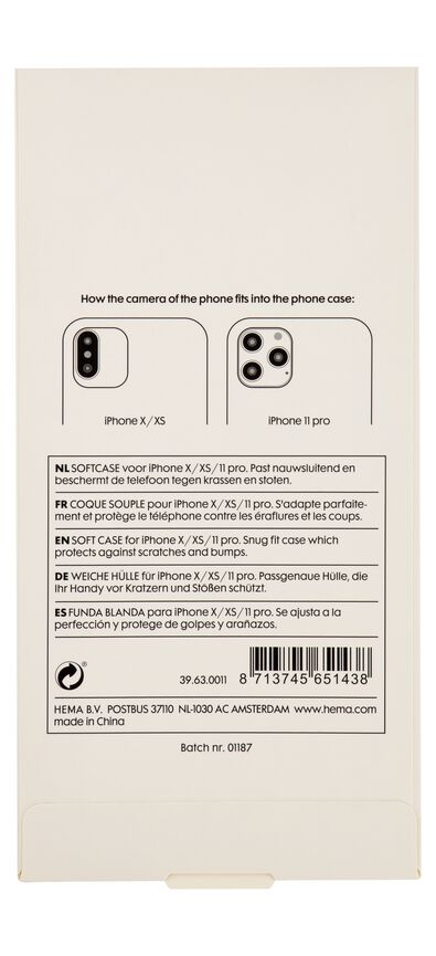 softcase iPhone X/XS/11pro transparant - 39630011 - HEMA