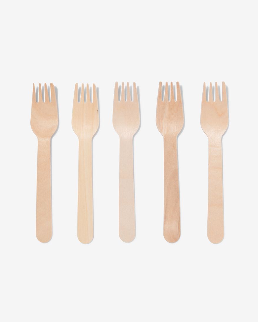 10 fourchettes jetables en bois - 14200500 - HEMA