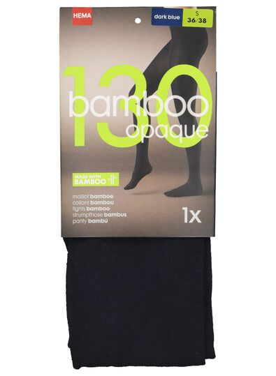 dameskousenbroek met bamboe 130 denier donkerblauw donkerblauw - 1000016525 - HEMA