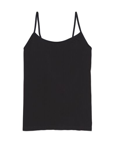 d&eacute;bardeur femme sans coutures microfibre &agrave; bretelles spaghetti noir - 1000002266 - HEMA