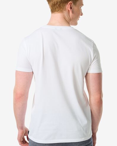t-shirt homme piqué blanc M - 2115925 - HEMA