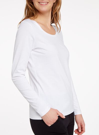 t-shirt femme blanc blanc - 1000005478 - HEMA