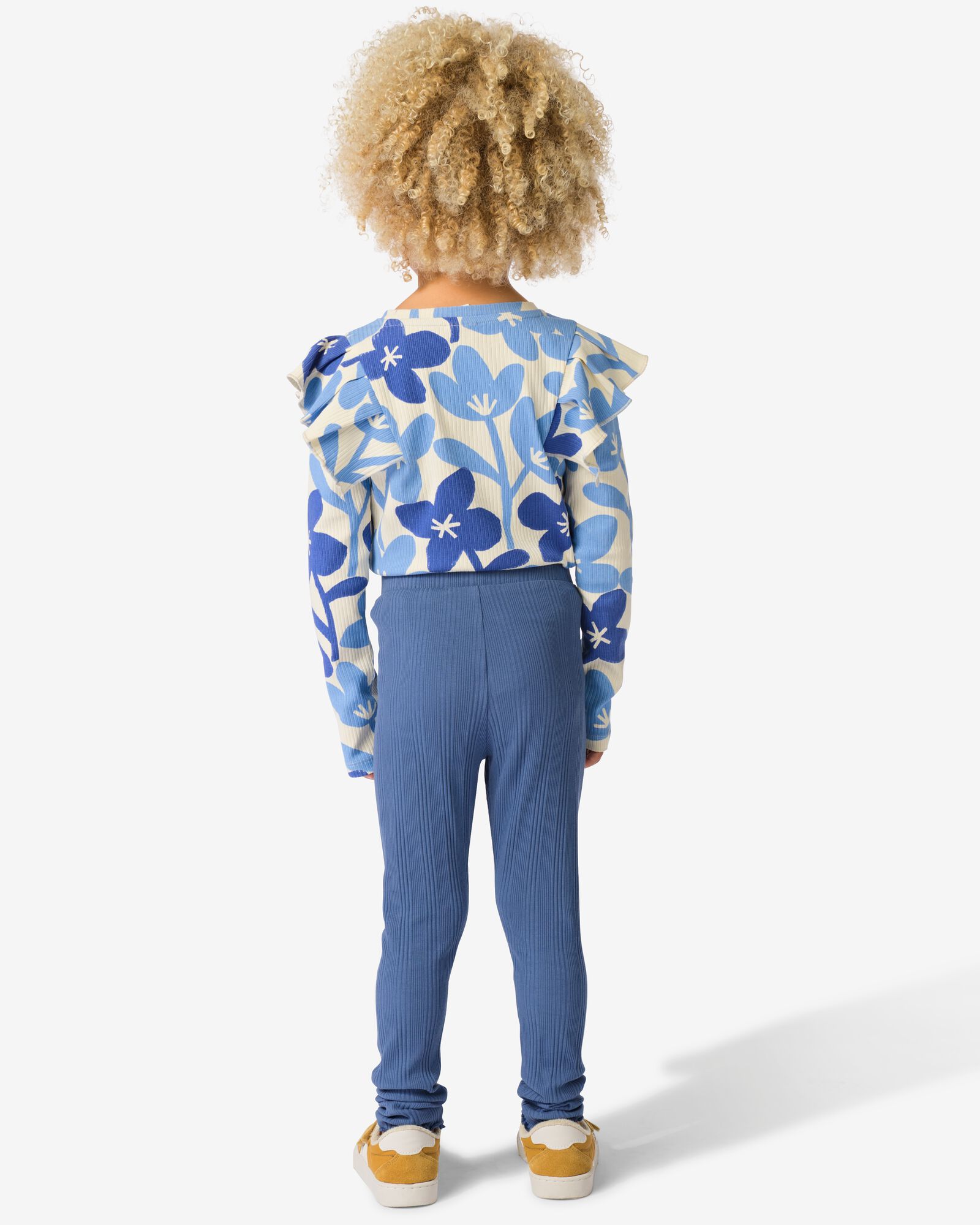 Kinderleggings gerippt, einfarbig – 2 Stück blau blau - 30822511BLUE - HEMA
