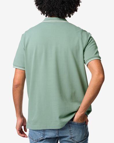 herenpolo Denton piqu&eacute; zeegroen zeegroen - 2140540SEAGREEN - HEMA