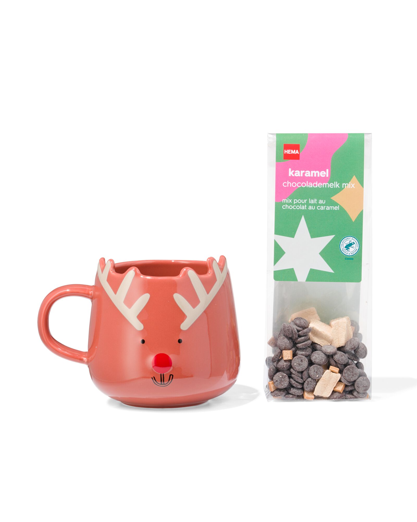 mug renne avec mélange chocolat caramel 50g - 24562206 - HEMA