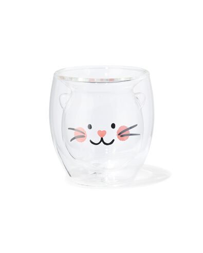 verre &agrave; double paroi 7,2x6,8 cm chat - 61100109 - HEMA