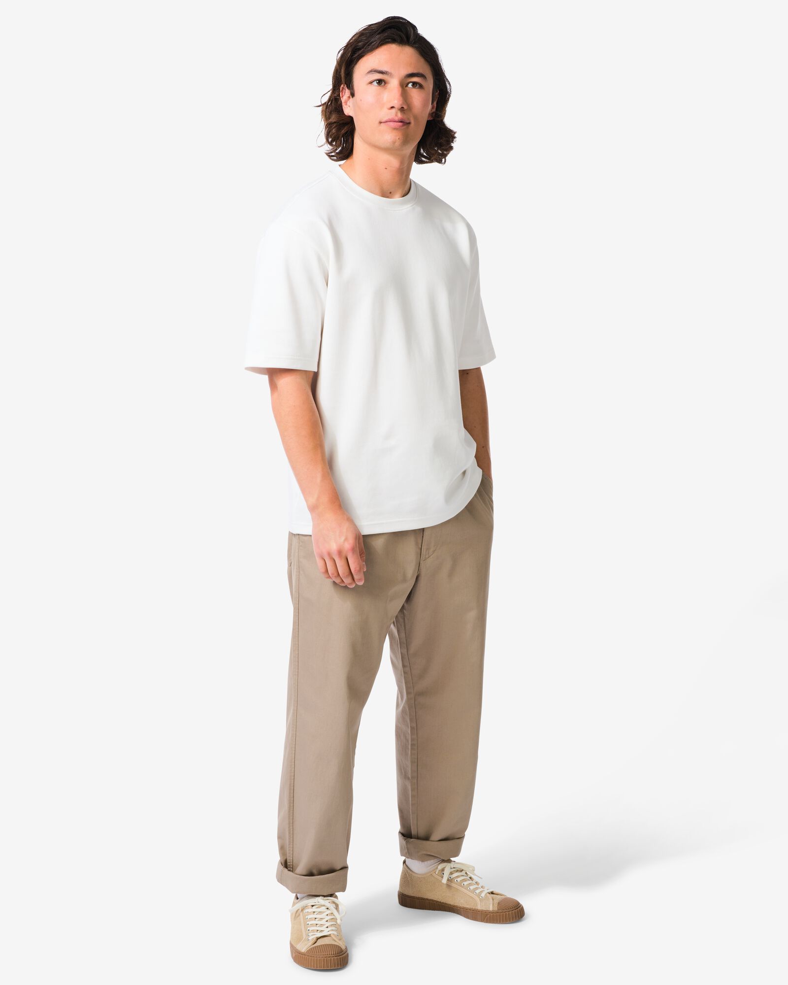 pantalon homme Bas coupe droite beige beige - 2140000BEIGE - HEMA