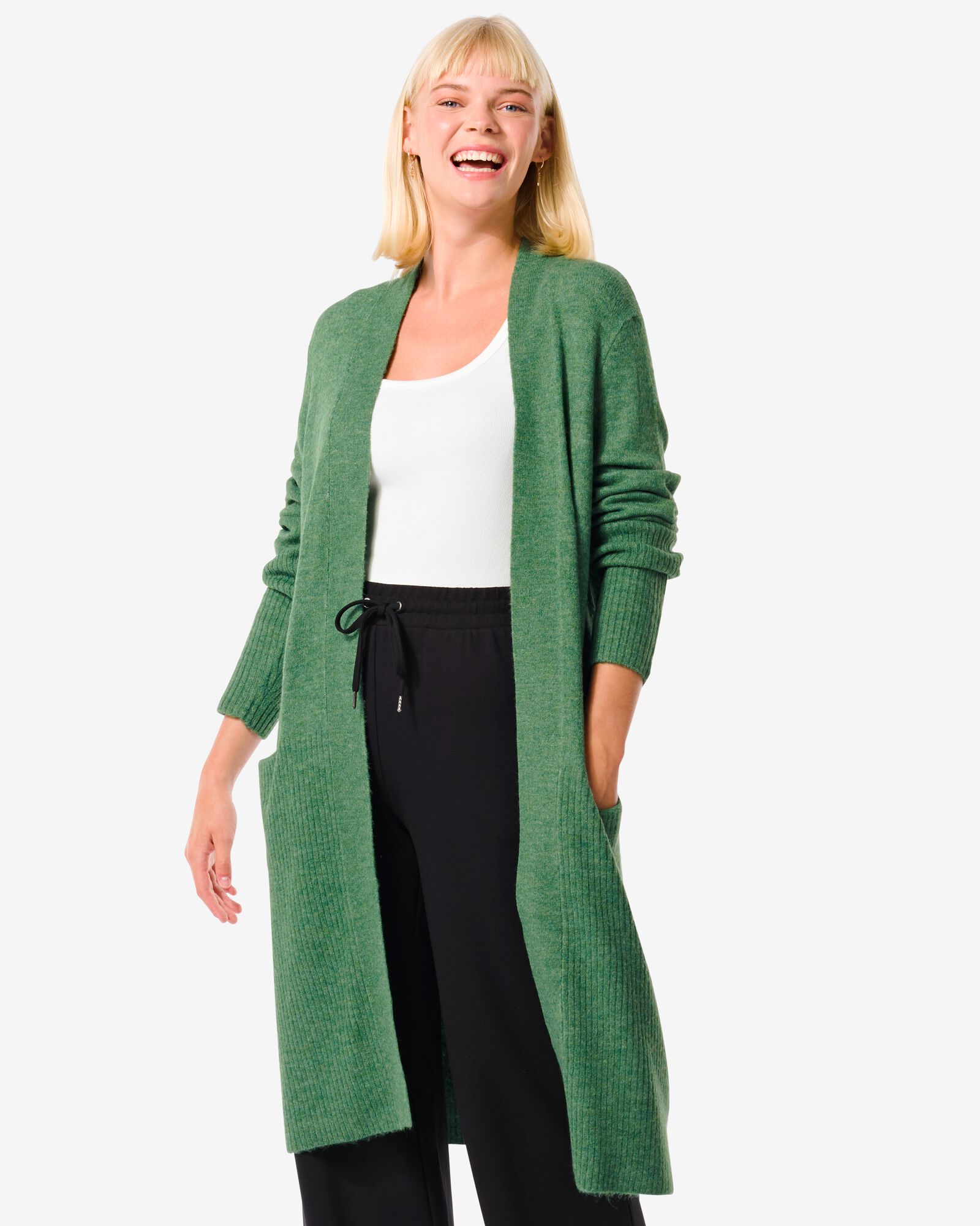 Damen-Strickjacke, Lana grün - HEMA