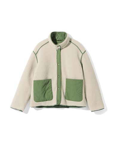 veste Eloise r&eacute;versible avec tissu peluche pour femmes vert - 36229650GREEN - HEMA
