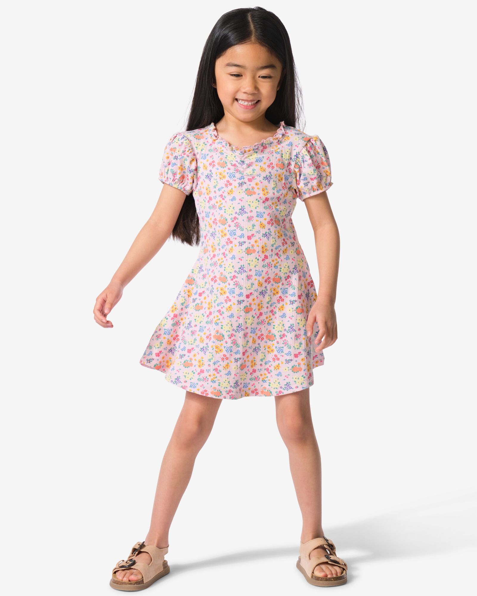 robe enfant trap&egrave;ze c&ocirc;tel&eacute;e fleurs violet clair violet clair - 30823000LIGHTPURPLE - HEMA