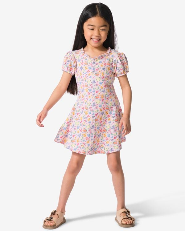 robe enfant trap&egrave;ze c&ocirc;tel&eacute;e fleurs violet clair violet clair - 30823000LIGHTPURPLE - HEMA